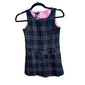 Hype Vintage Girls Plaid Dropped Waist Sleeveless Jumper Dress Size 7